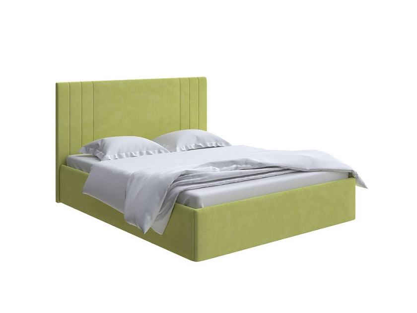 Кровать Liberty 200x200 Ткань: Рогожка Тетра Яблоко - Аккуратная мягкая кровать в обивке из мебельной ткани
