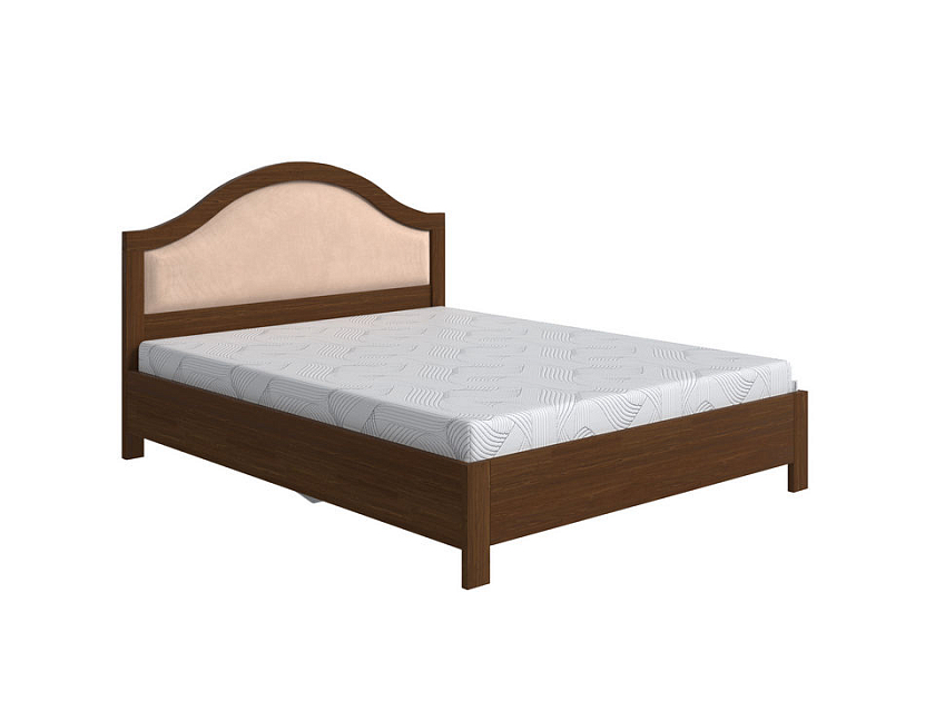 Кровать Ontario с подъемным механизмом 160x190 Ткань/Массив Casa Бежевый/Мокко (сосна) - Уютная кровать с местом для хранения