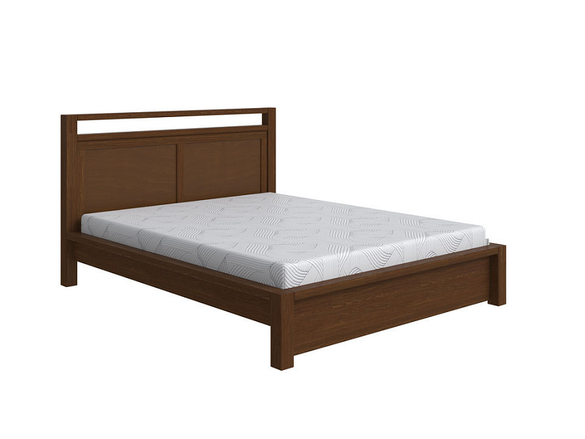 Кровать Fiord 180x190 Массив (сосна) Мокко - Кровать из массива с декоративной резкой в изголовье.