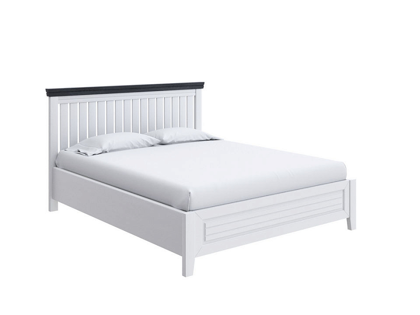 Кровать Olivia с подъемным механизмом 120x190 Массив (сосна) Белая эмаль/Венге - Кровать с подъёмным механизмом из массива с контрастной декоративной планкой.